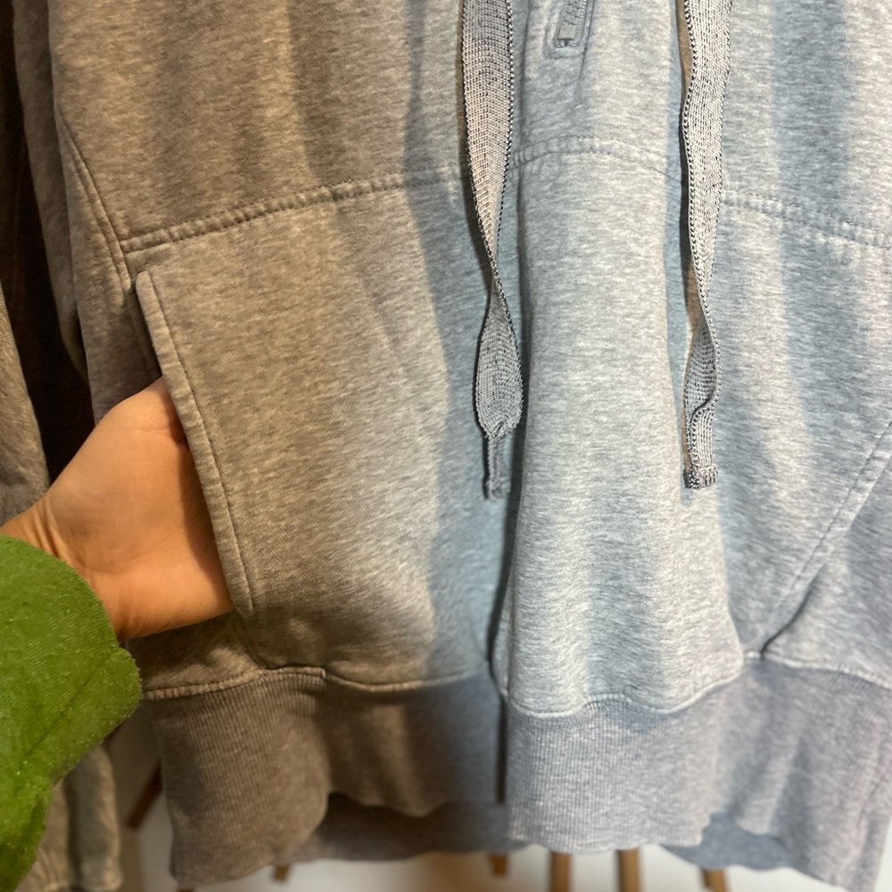 Free People Movement Grey Pullover Quarter Zip Hoodie Sweatshirt Dolman Slv S - Picture 6 of 16